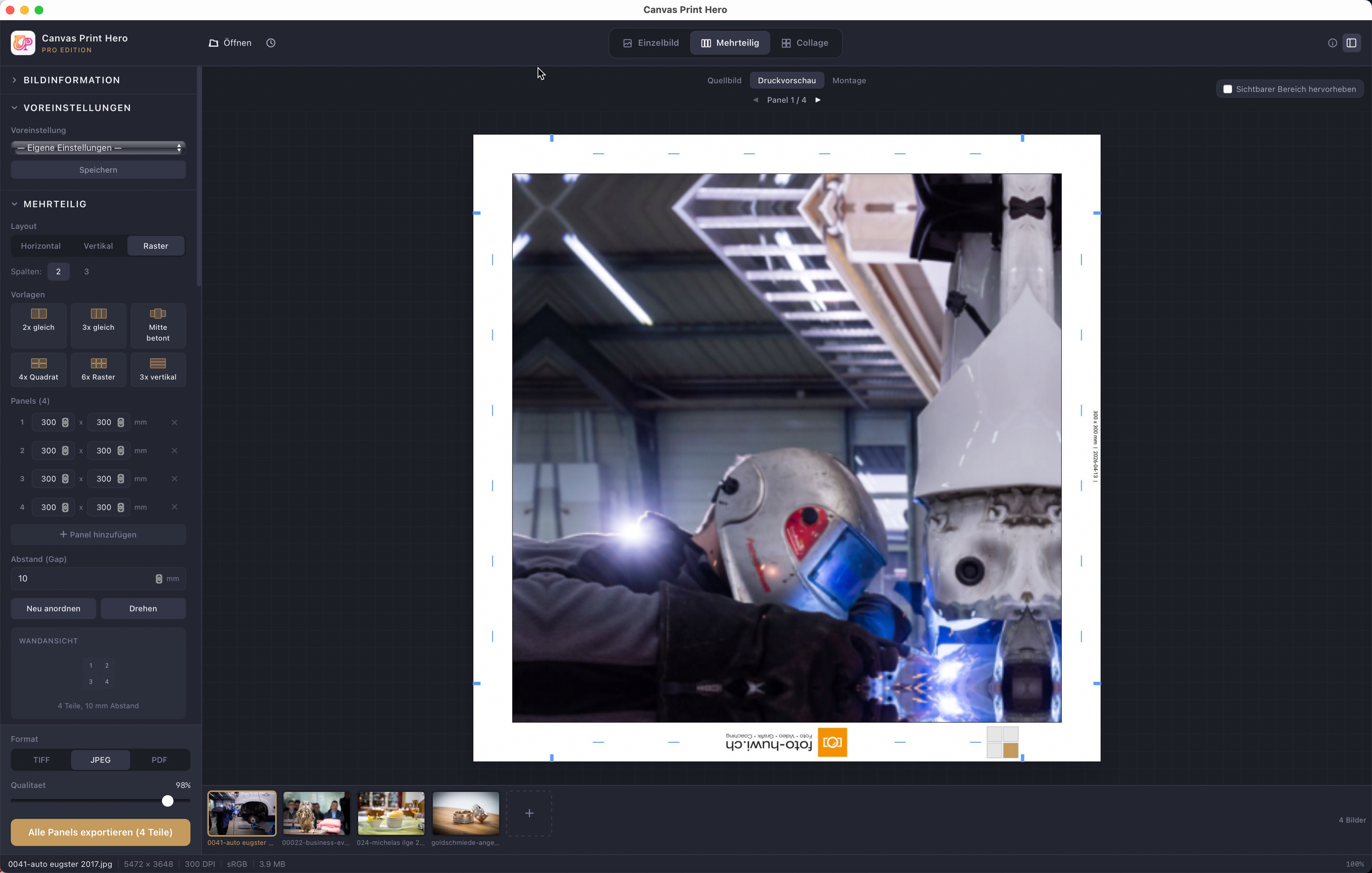 Keilrahmenbild: Einzelpanel mit Rückseiten-Logo